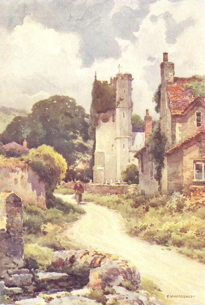 Portisham. Dorset. By Ernest Haslehust 1920 old antique vintage print picture